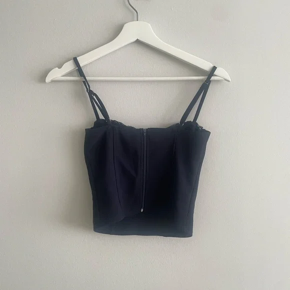 Edikted Corset Top Color: Navy Size: XS - Picture 2 of 6